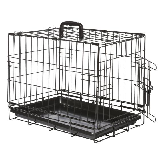 Dog crate from powder coated steel, made by Adori.